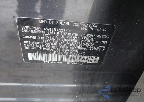 2019 Subaru Forester Premium from USA, damaged, VIN JF2SKAGC4KH577256